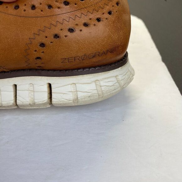 Cole Haan Zerogrand Men’s Size 10.5 M Brown Leather Wingtip Oxford Shoes C14493 - Picture 11 of 16